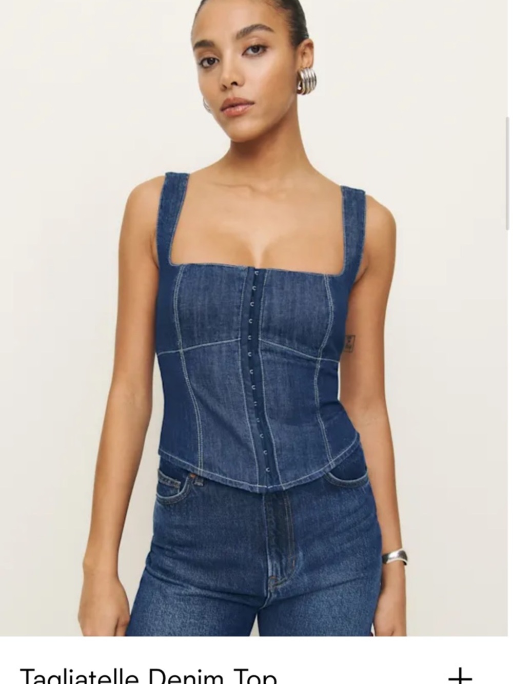Reformation Tagliatelle Denim Top